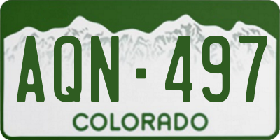 CO license plate AQN497