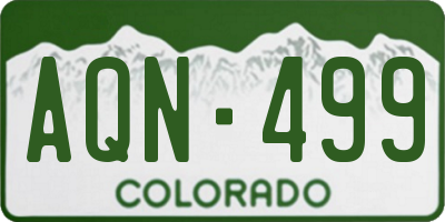 CO license plate AQN499