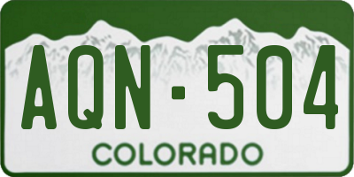 CO license plate AQN504