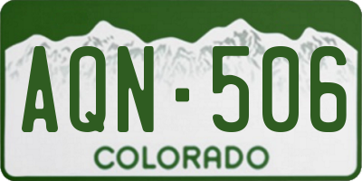 CO license plate AQN506