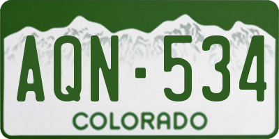 CO license plate AQN534