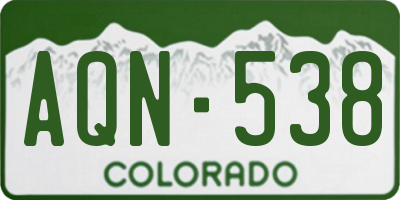 CO license plate AQN538