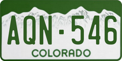CO license plate AQN546