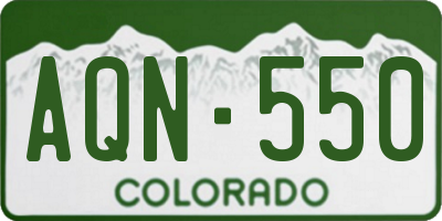 CO license plate AQN550