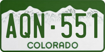 CO license plate AQN551
