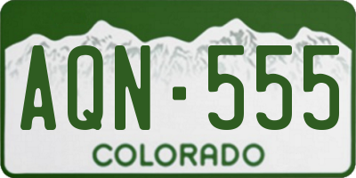 CO license plate AQN555