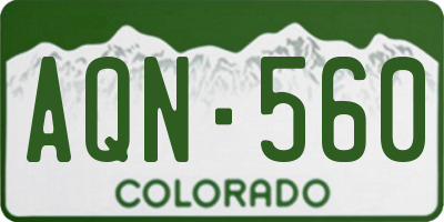 CO license plate AQN560