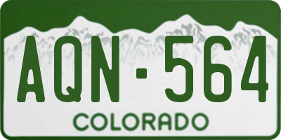 CO license plate AQN564