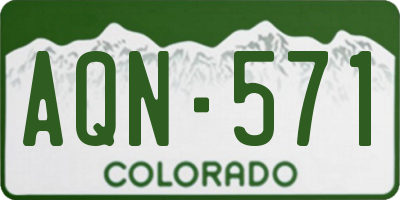 CO license plate AQN571