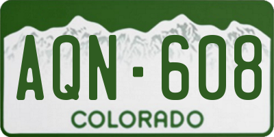 CO license plate AQN608