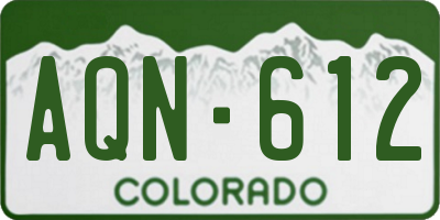 CO license plate AQN612