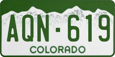 CO license plate AQN619