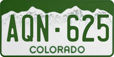 CO license plate AQN625