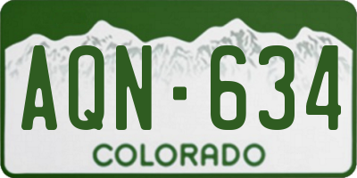CO license plate AQN634