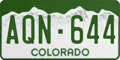 CO license plate AQN644