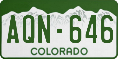 CO license plate AQN646