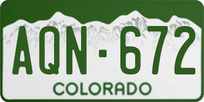 CO license plate AQN672
