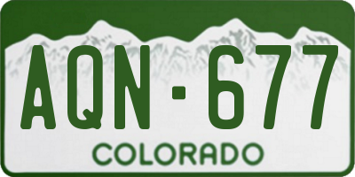 CO license plate AQN677