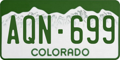 CO license plate AQN699