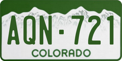 CO license plate AQN721