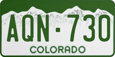 CO license plate AQN730