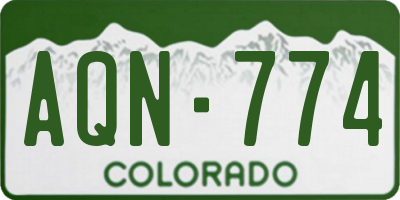 CO license plate AQN774