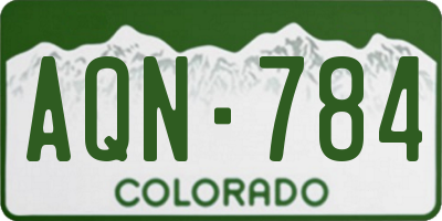 CO license plate AQN784