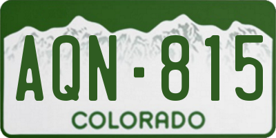 CO license plate AQN815