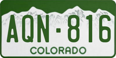 CO license plate AQN816