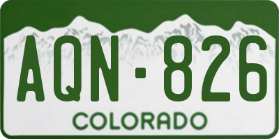 CO license plate AQN826