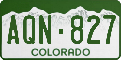 CO license plate AQN827