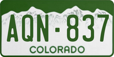 CO license plate AQN837