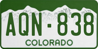 CO license plate AQN838