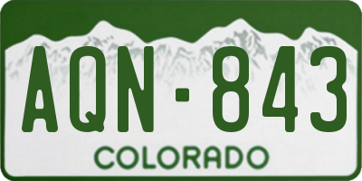 CO license plate AQN843