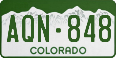 CO license plate AQN848