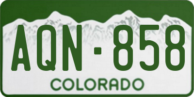 CO license plate AQN858