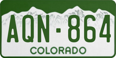 CO license plate AQN864
