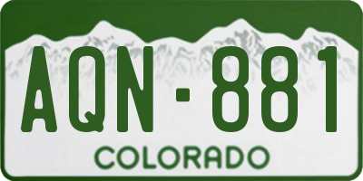 CO license plate AQN881