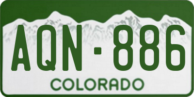 CO license plate AQN886