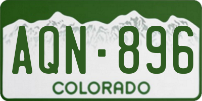 CO license plate AQN896