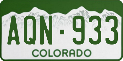 CO license plate AQN933