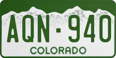 CO license plate AQN940