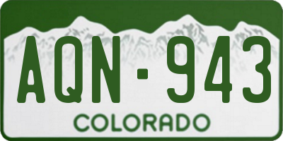 CO license plate AQN943