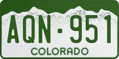 CO license plate AQN951