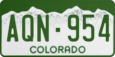 CO license plate AQN954