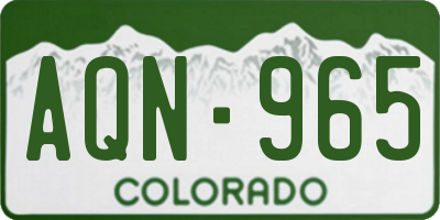 CO license plate AQN965