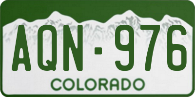 CO license plate AQN976