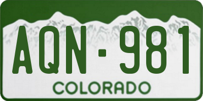 CO license plate AQN981