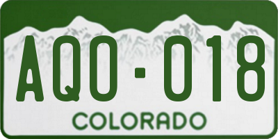 CO license plate AQO018
