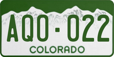 CO license plate AQO022
